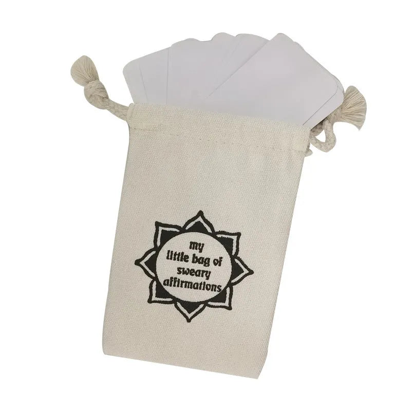 Set of 16 funny affirmation cards in a greeting card bag with colour printing and soft designs