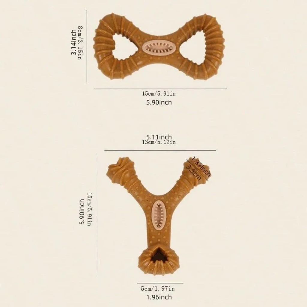 Dog chew bone with textured surface for dental cleaning, available in 8shape and Y shape options