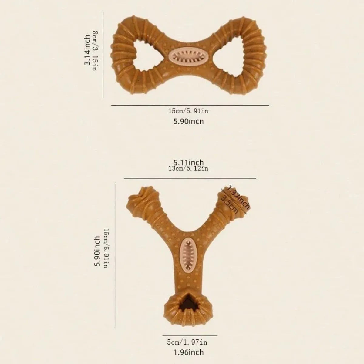 Dog chew bone with textured surface for dental cleaning, available in 8shape and Y shape options
