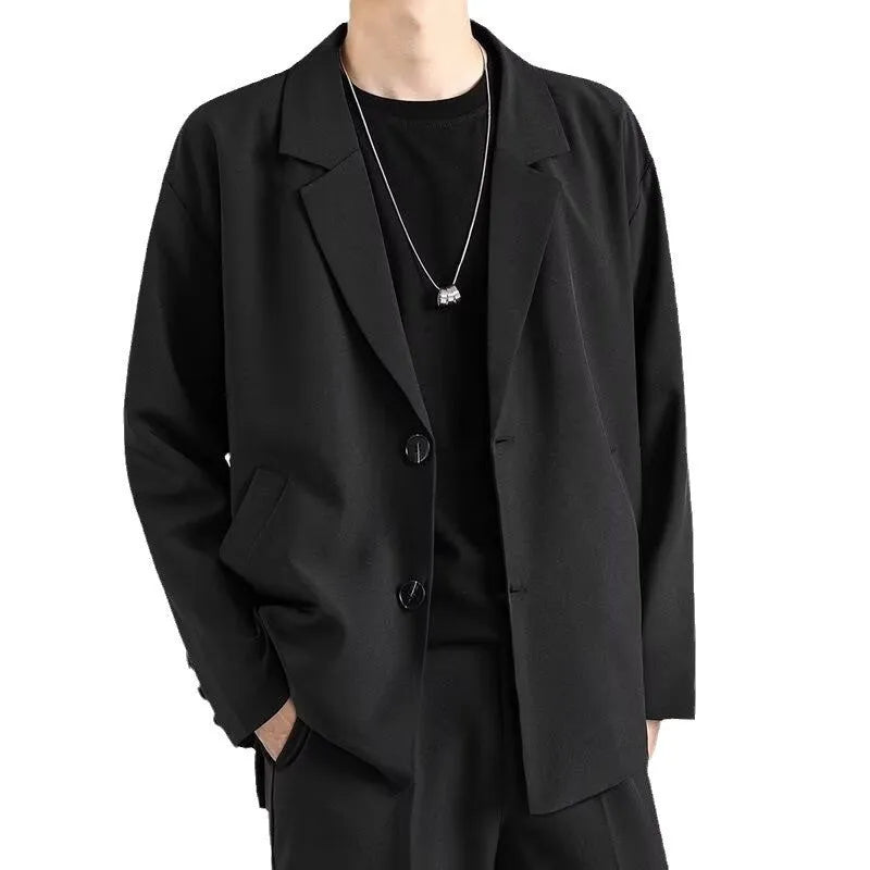 Men's loose corduroy jacket in black, khaki or grey, polyester main fabric, sizes S to 5XL