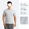 Men's black quick-dry polyester sports t-shirt for running and fitness on a hanger
