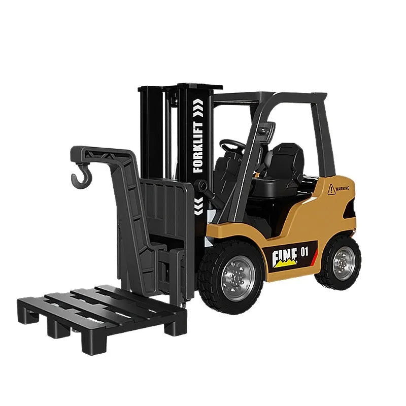 1:64 scale alloy forklift with Bluetooth connectivity, four accessories, three obstacles, remote controller