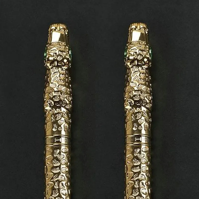 Embossed metal business gift pen in Ancient Silver or Gold finish.