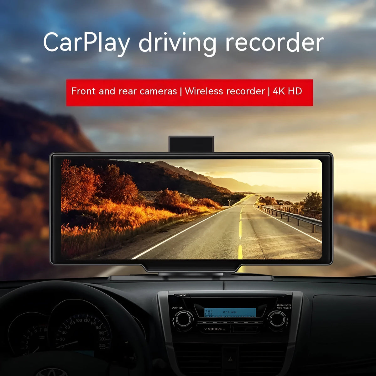 10.26-inch wireless CarPlay multimedia car screen with capacitive touch display in black