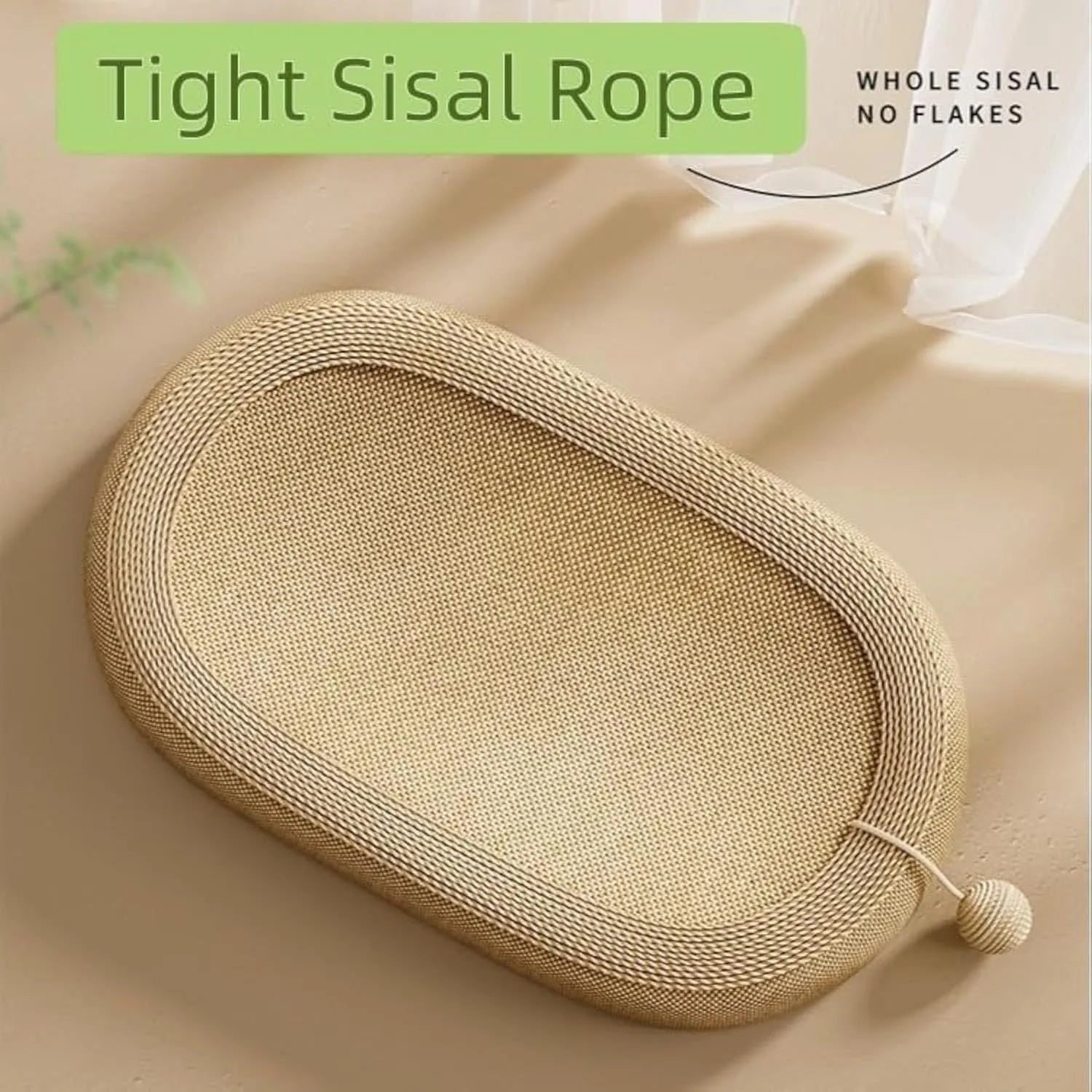 Sisal cat scratching board with 60x40cm surface and integrated resting platform