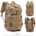 Off-road hiking backpack with air pillow belt system in khaki colour, showing 45cm height and wear-resistant Oxford cloth material