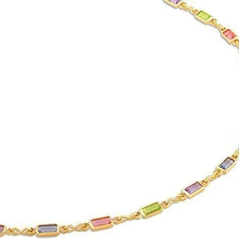 Ladies' geometric crystal necklace with adjustable 41-50cm chain and glass pendant