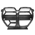 Dry carbon fibre front bumper grille with 3K weave for BMW M3 M4 G80 G82 models in black.