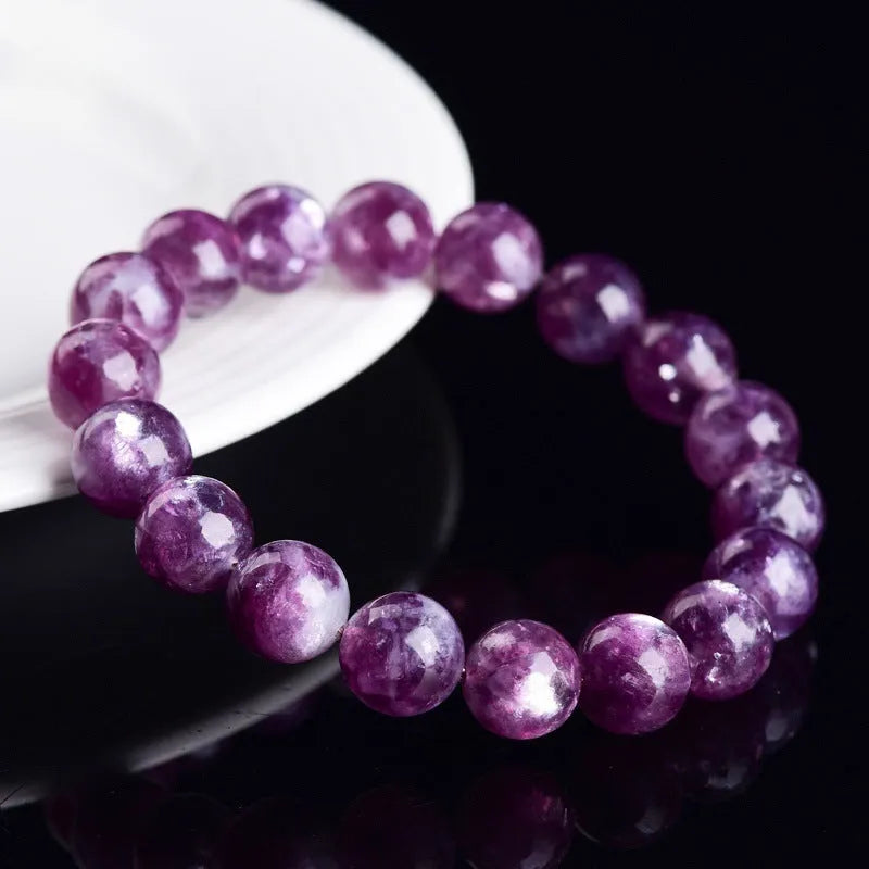 Purple Grandmother crystal bracelet with geometric 5A grade beads in polished finish, adjustable sizing options