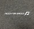 Need for Speed branded car window decal sticker shown in rose red and white colour options.