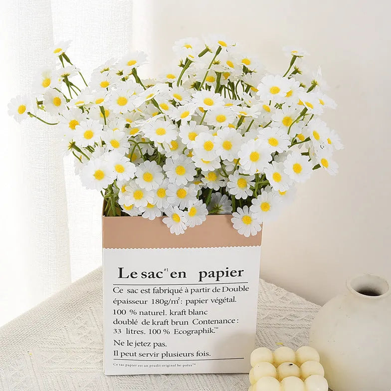 Beige silk chrysanthemum artificial flower bouquet arrangement for wedding and photography use