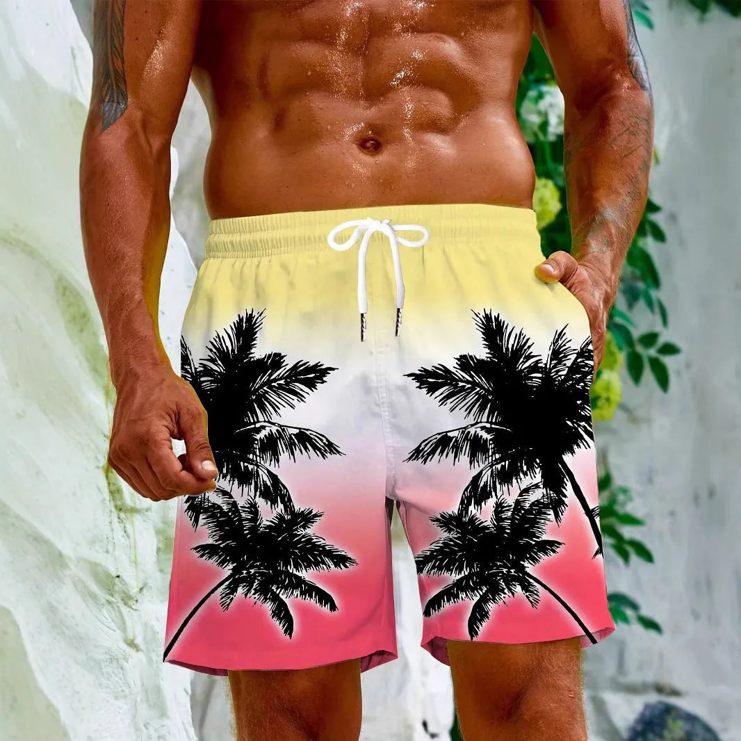 Men's micro-elastic quick-drying swimming trunks in polyester fabric available in multiple colours