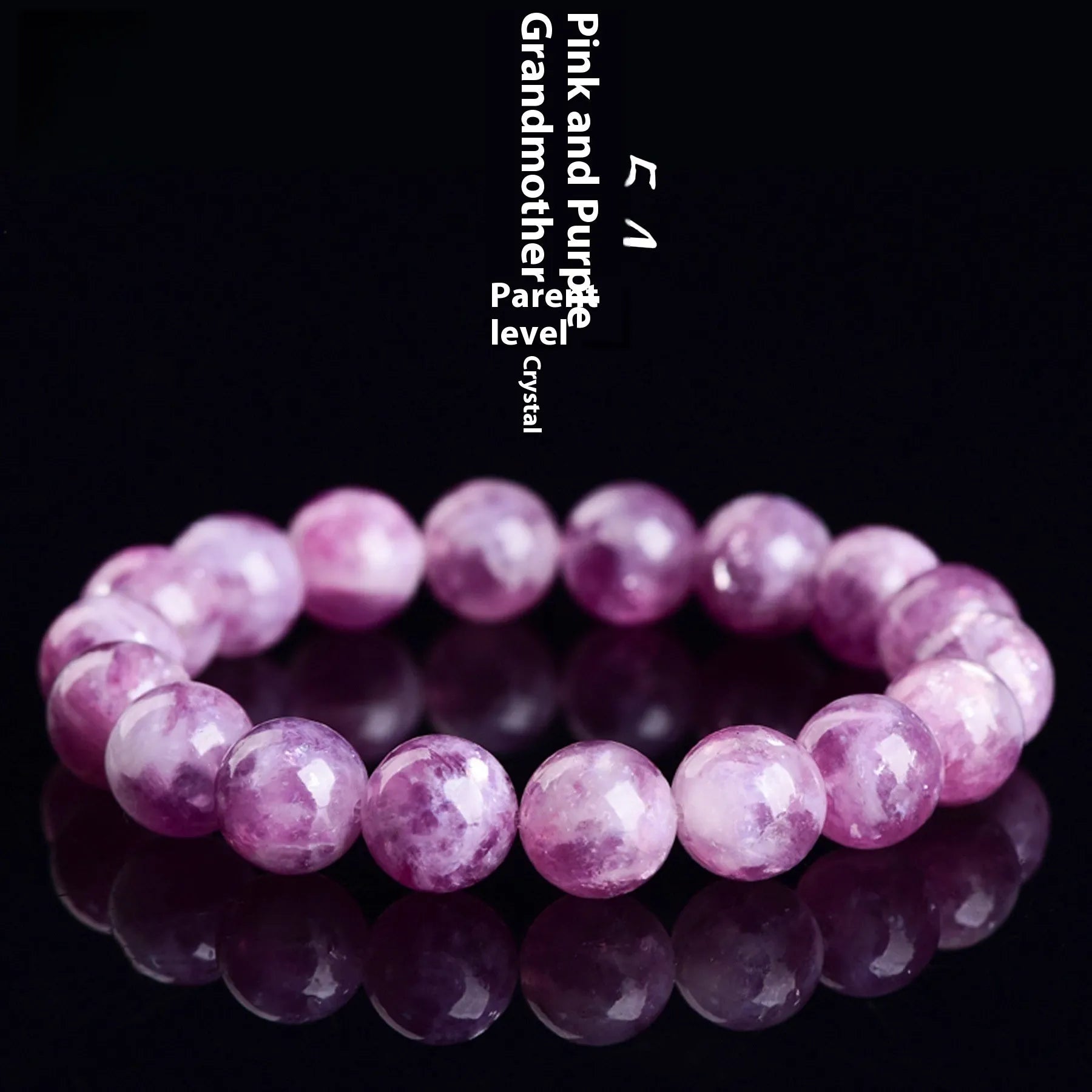 Purple Grandmother crystal bracelet with geometric 5A grade beads in polished finish, adjustable sizing options