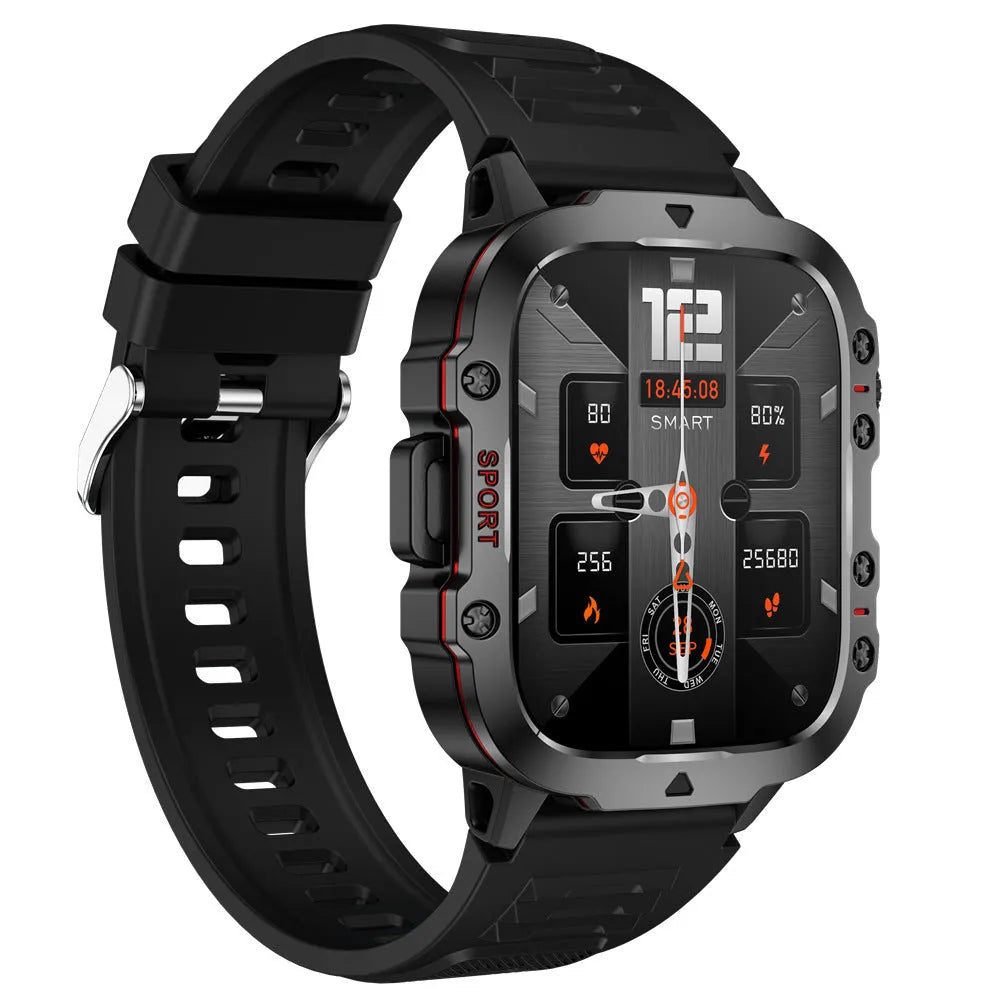 QX11 Smart Bluetooth Watch in black with zinc alloy case and TFT screen for health monitoring
