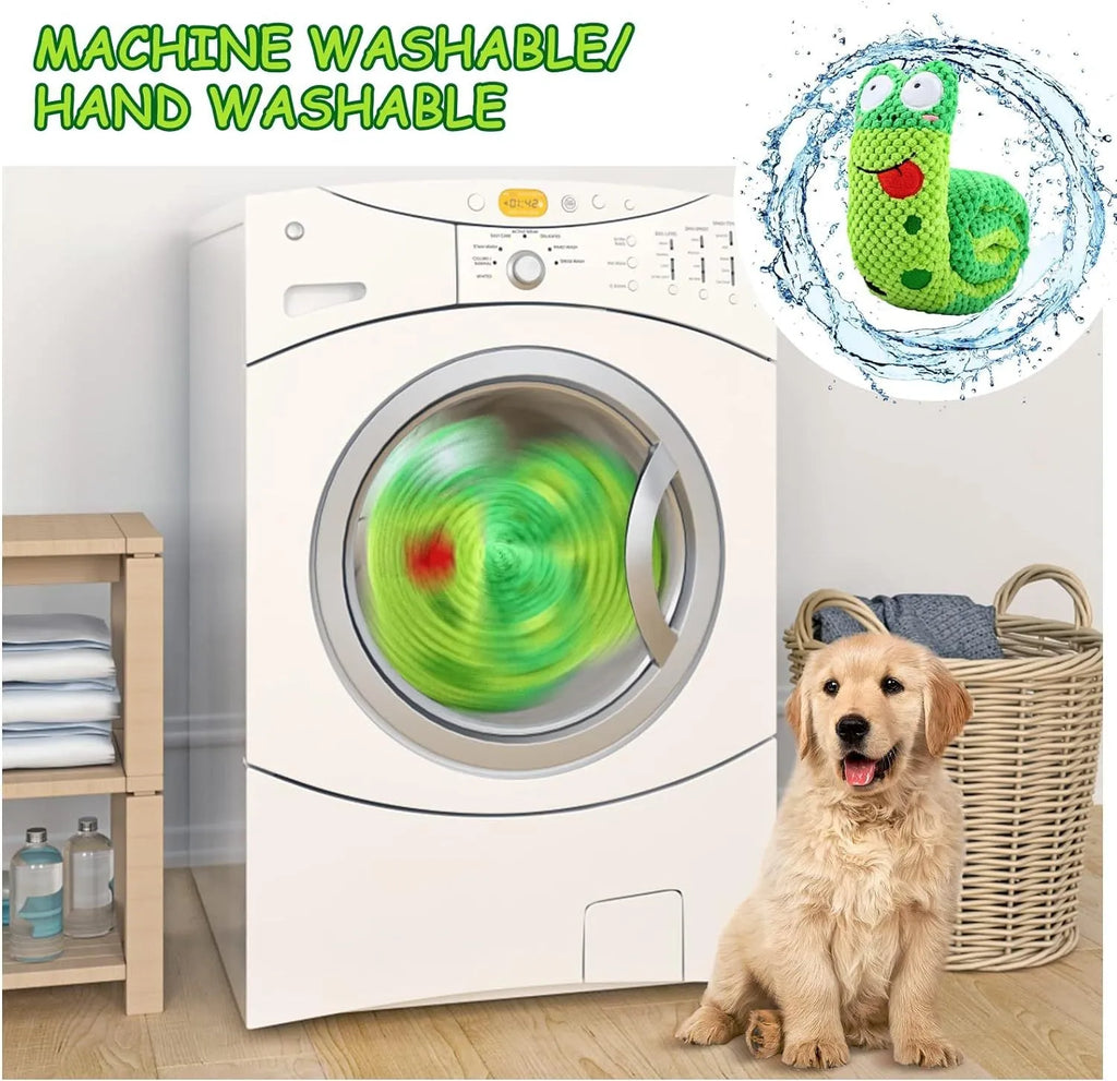 Interactive dog puzzle toy in snail shape with squeakers and foraging holes for mental stimulation
