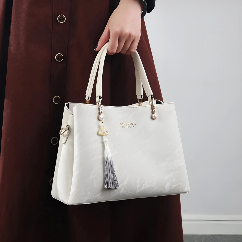 Women's large capacity PU shoulder bag in urban simplicity style with horizontal square shape