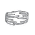 S925 sterling silver geometric line ring for women in silver or rose gold, sizes 6 to 9