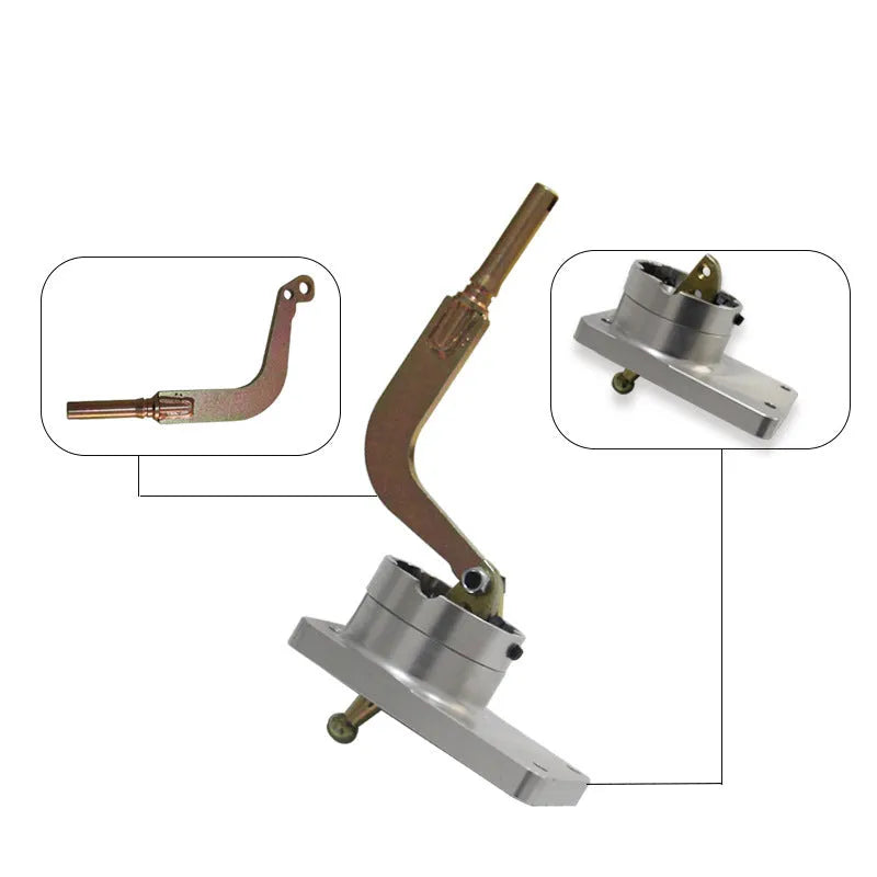 Polished silver aluminium short shift lever for Horton vehicles with mounting hardware