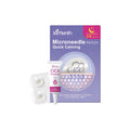 Box containing four microneedle patches and one 10ml glass ampoule for skincare.