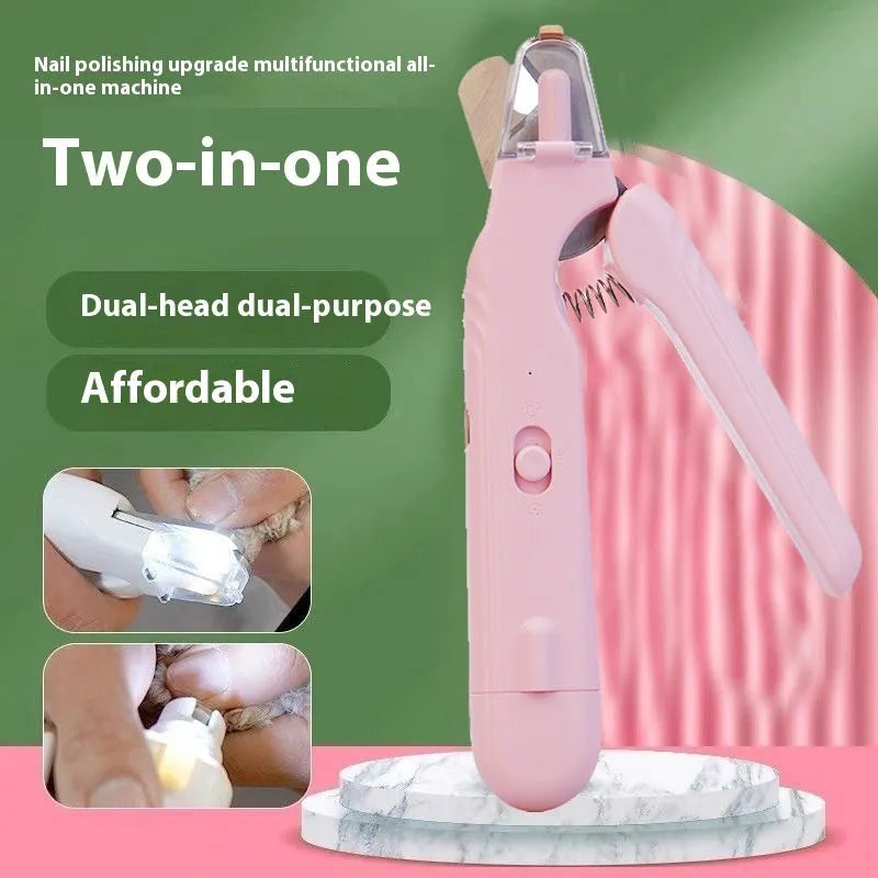 2-in-1 pet nail clipper with LED light, stainless steel blades, 180 x 41 x 22 mm, for dogs and cats