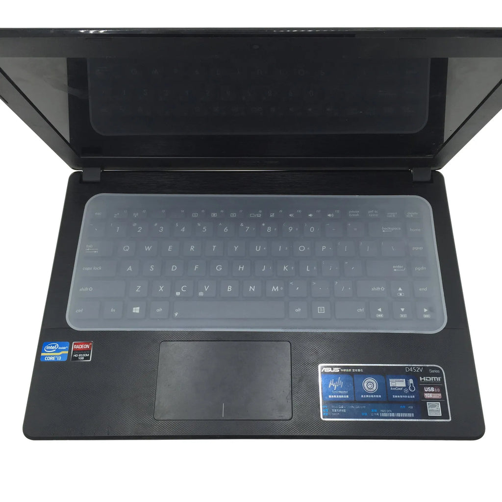 Transparent silicone keyboard dust film for laptop, universal fit, 110x268mm to 368x132mm sizes