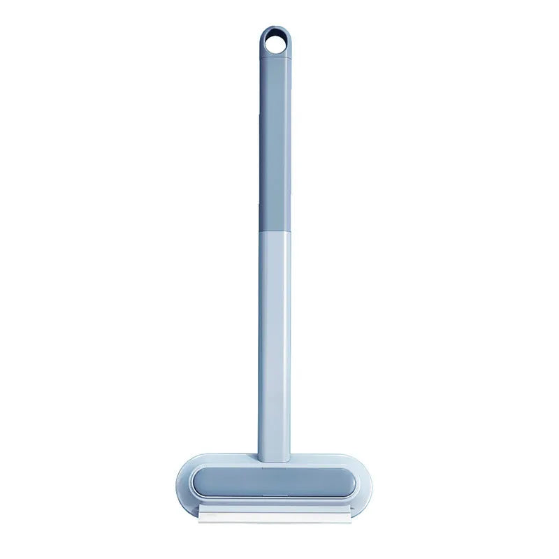 Multifunctional hair removal brush with flannel head and extension handle for cleaning pet hair, lint, and window screens.