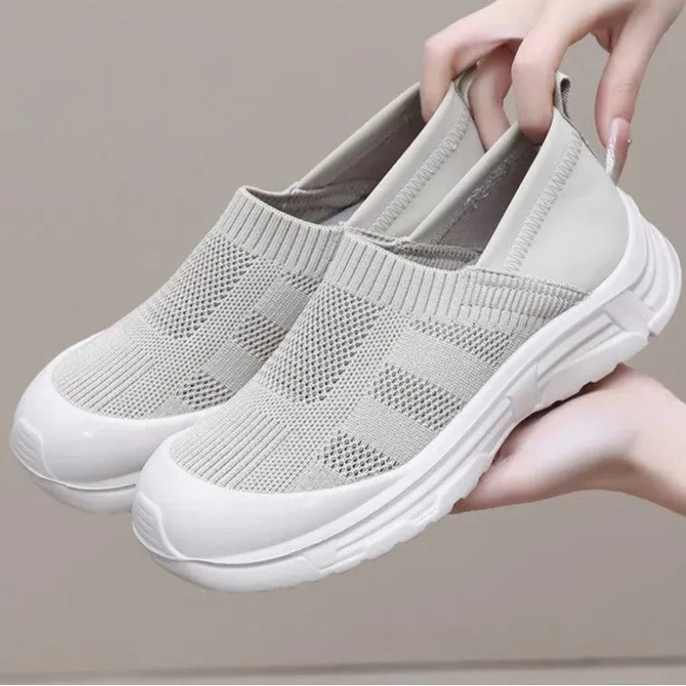 Women's black one pedal slip-on shoes with cloth upper and flat PVC sole
