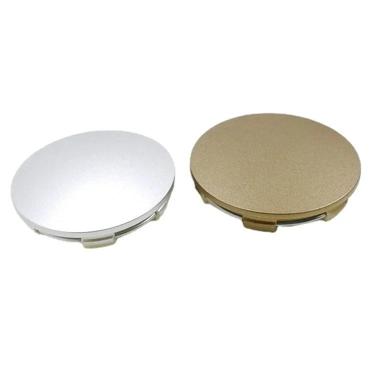 65mm ABS plastic car hub centre cover in antique copper or silver finish with steel ring.