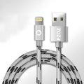 Apple MFI Certified Lightning data cable in grey or silver, 1 metre long.