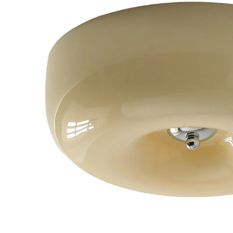 Cream colour bedroom ceiling lamp with three-colour light adjustment, 30cm diameter, American style design