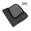Grey square microfiber car wash towel measuring 40 by 40 centimetres