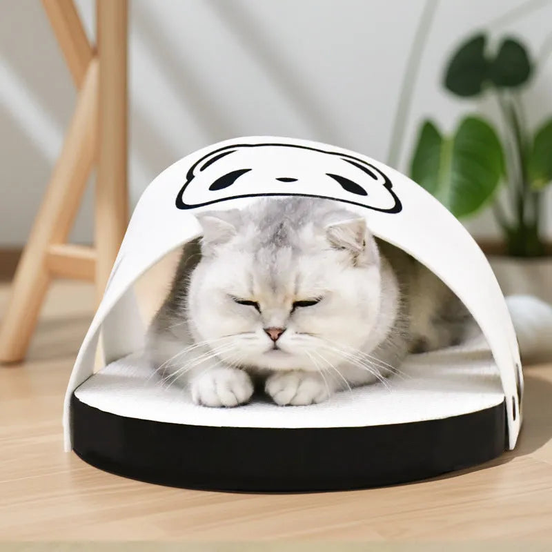 White corrugated paper cat scratch board measuring 30cm long with slipper style design