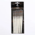 Pearl White fluorescent marker set with nylon wool hooks, nickel plated tubes, and solid wood holders for watercolour line art