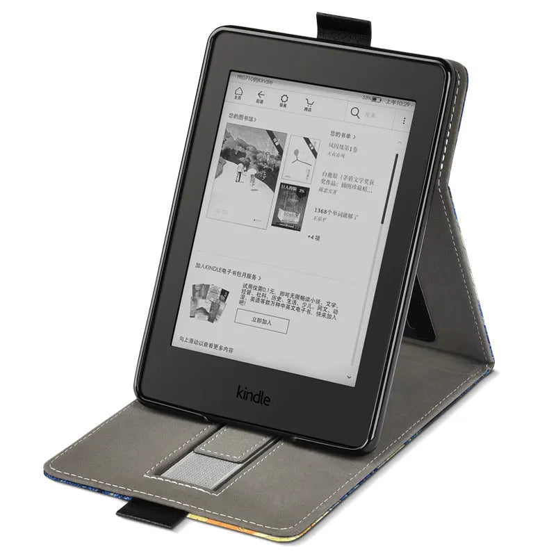 Handheld protective case for 6-inch Kindle Paperwhite in TPU with embossed bracket style