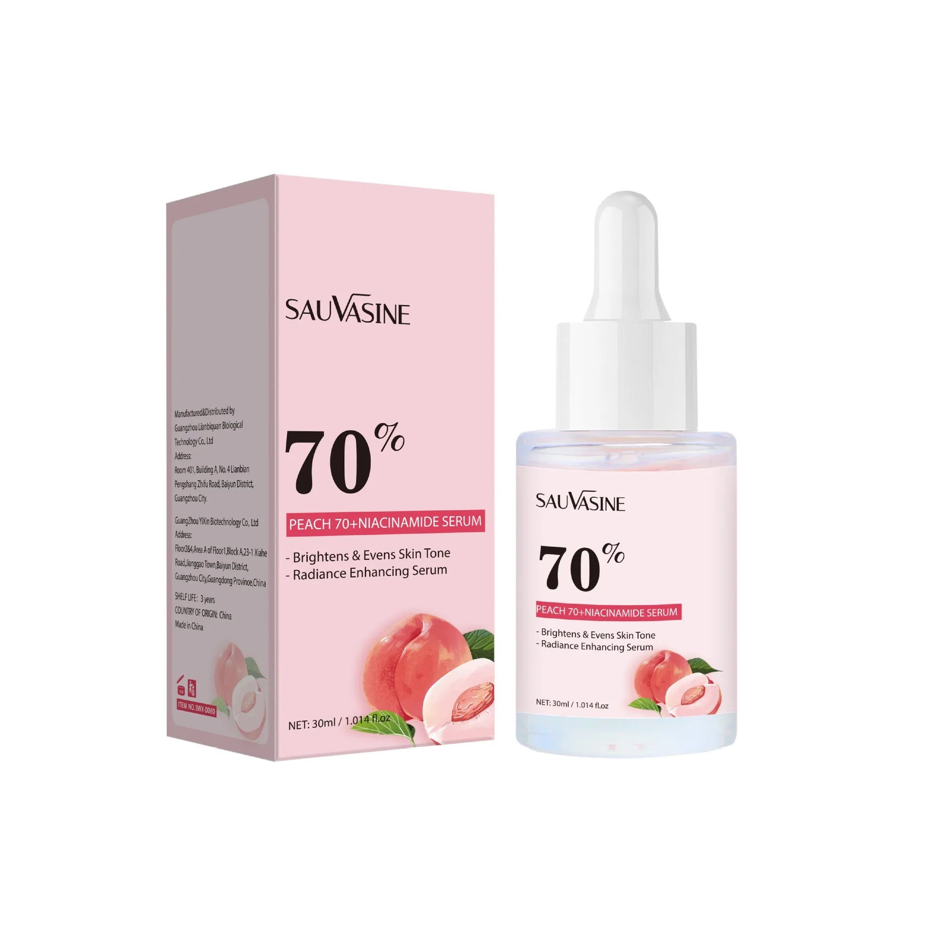 Nicotinamide care solution bottle, 30ml volume, nursing solution for hydration and moisturising