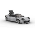 MOC Porsche Turbo S 2018 building blocks set with 347 plastic pieces, 4 open doors, and 4 figures