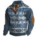 Loose fit four-button sweater with 3D digital printing pattern on polyester fabric