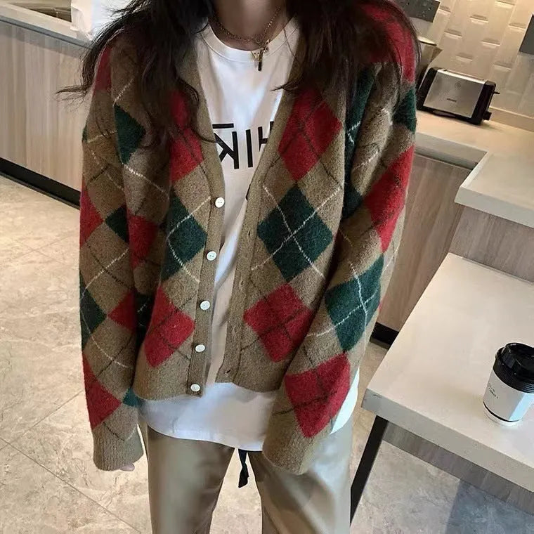 Japanese Korean casual cardigan in acrylic knit with macaron colours and free size fit