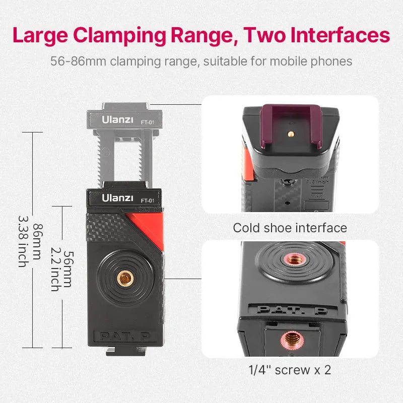 Black octopus-style mobile phone tripod extended to 360mm with smartphone attached via included clip