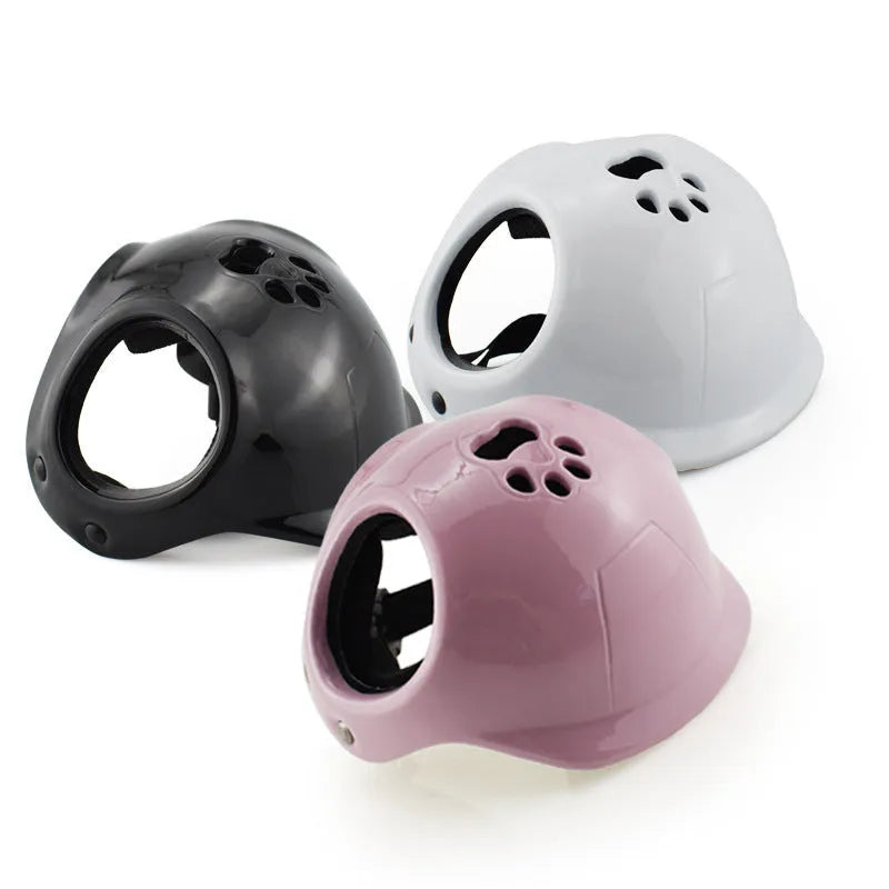 Plastic safety helmet for small to medium sized dogs in black colour