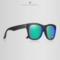 Black polarised sunglasses with TAC lenses for UV protection during driving and fishing