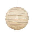 Japanese-style spherical rice paper chandelier with 30cm, 45cm, and 55cm diameter options for ambient lighting