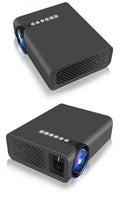 Portable HD 1080P projector with LED lens, 30-138 inch front projection, white or black, general or mobile phone screen version.