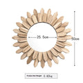 European-style solid wood hanging mirror with baked colour finish in three diameter options