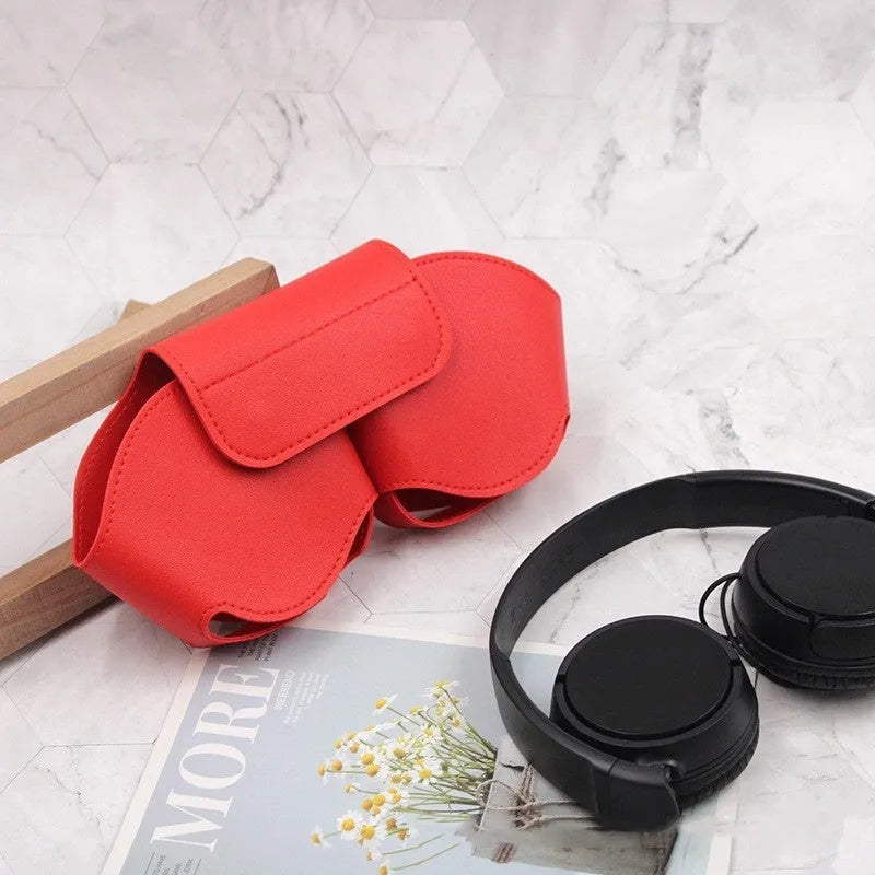 AirPods Max protective case in PU leather with sewing construction