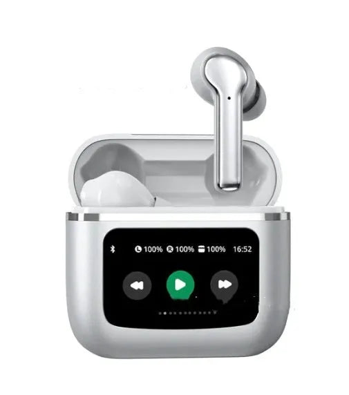 T68 PRO wireless Bluetooth in-ear headset in black, silver, or Champagne with a touch colour screen.