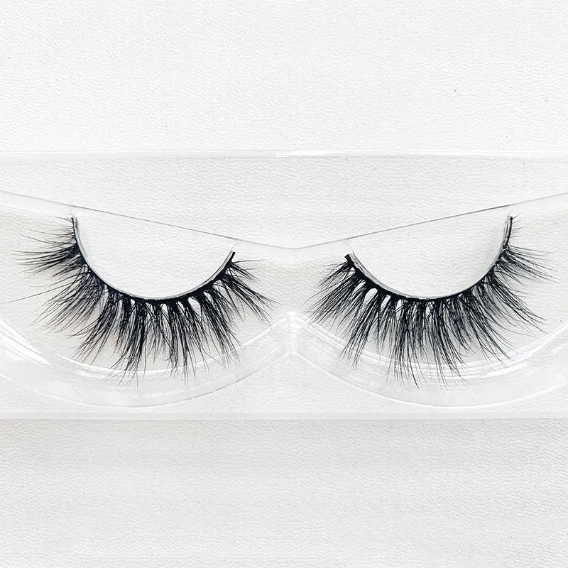Natural long false eyelashes whole pair with plastic cotton thread stem, 1-1.5cm length, Photo Color