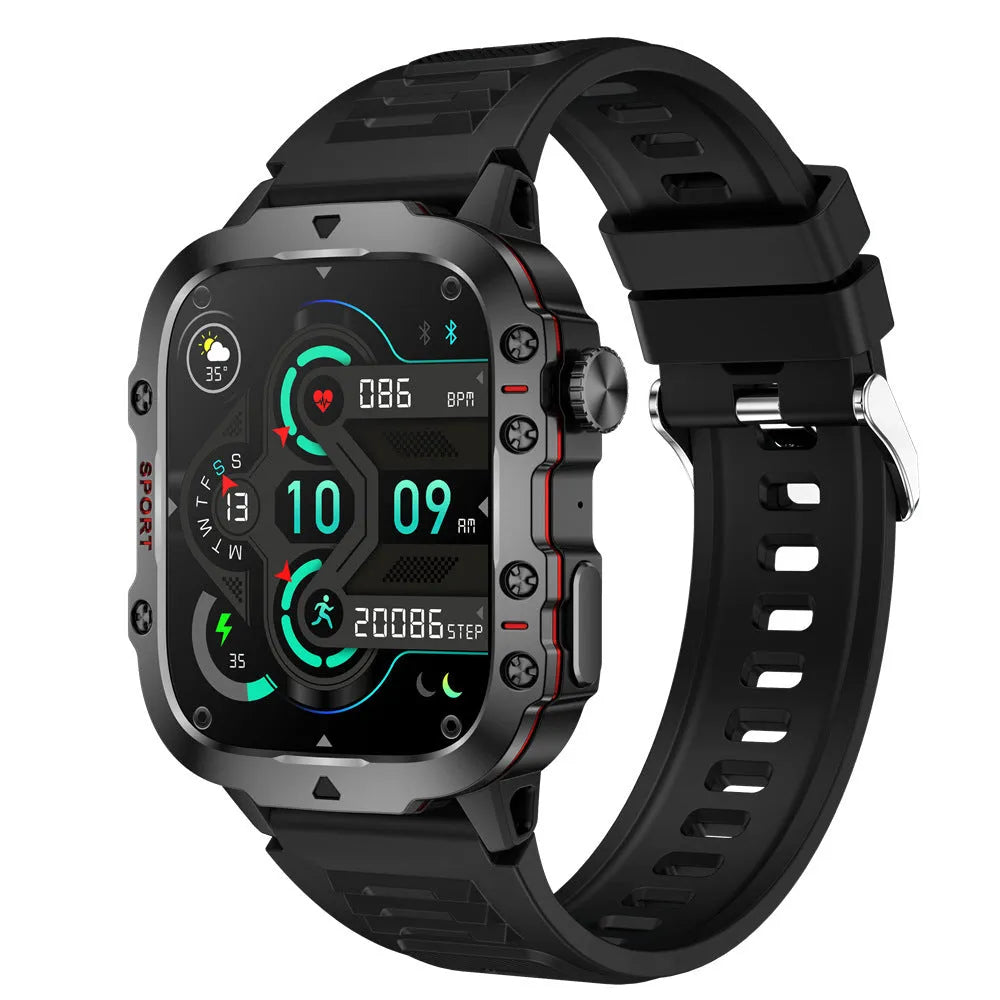 QX11 Smart Bluetooth Watch in black with zinc alloy case and TFT screen for health monitoring