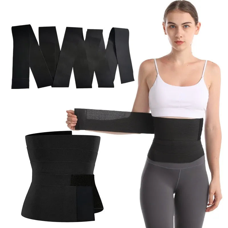 Low-stretch latex silk waist trainer belt in various lengths for women's torso support.