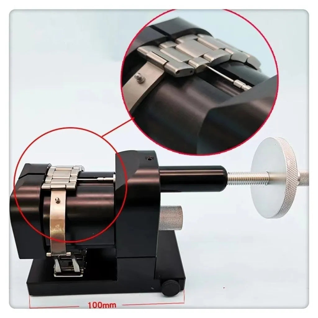 Watch strap removal machine with alloy steel construction measuring 150x115x80mm for professional repair work